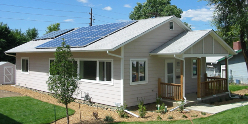 solar panels on home 